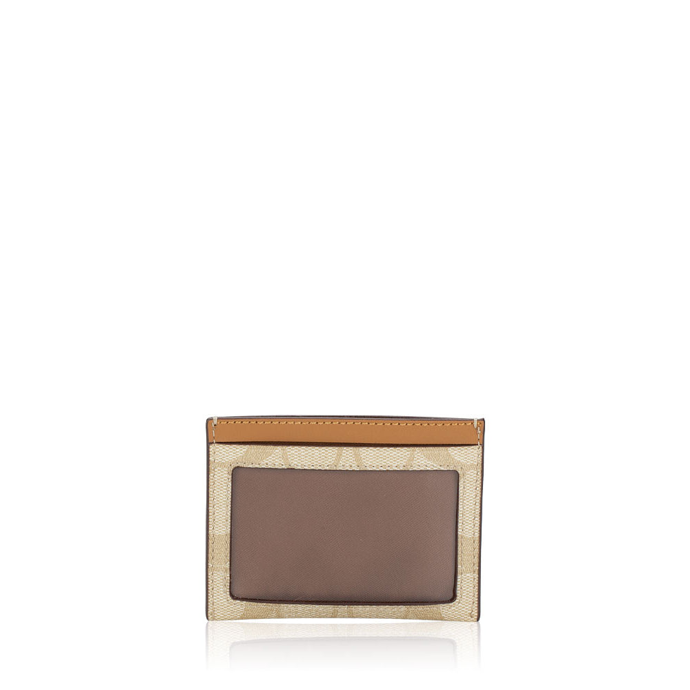 Coach Slim ID Card Case CH415 – Light Khaki/Light Saddle