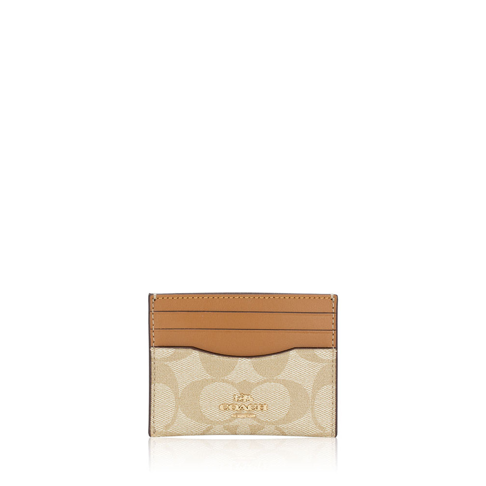 Coach Slim ID Card Case CH415 – Light Khaki/Light Saddle