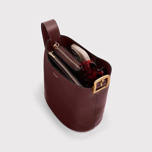 Coach Bleecker Bucket Bag 21 in burgundy