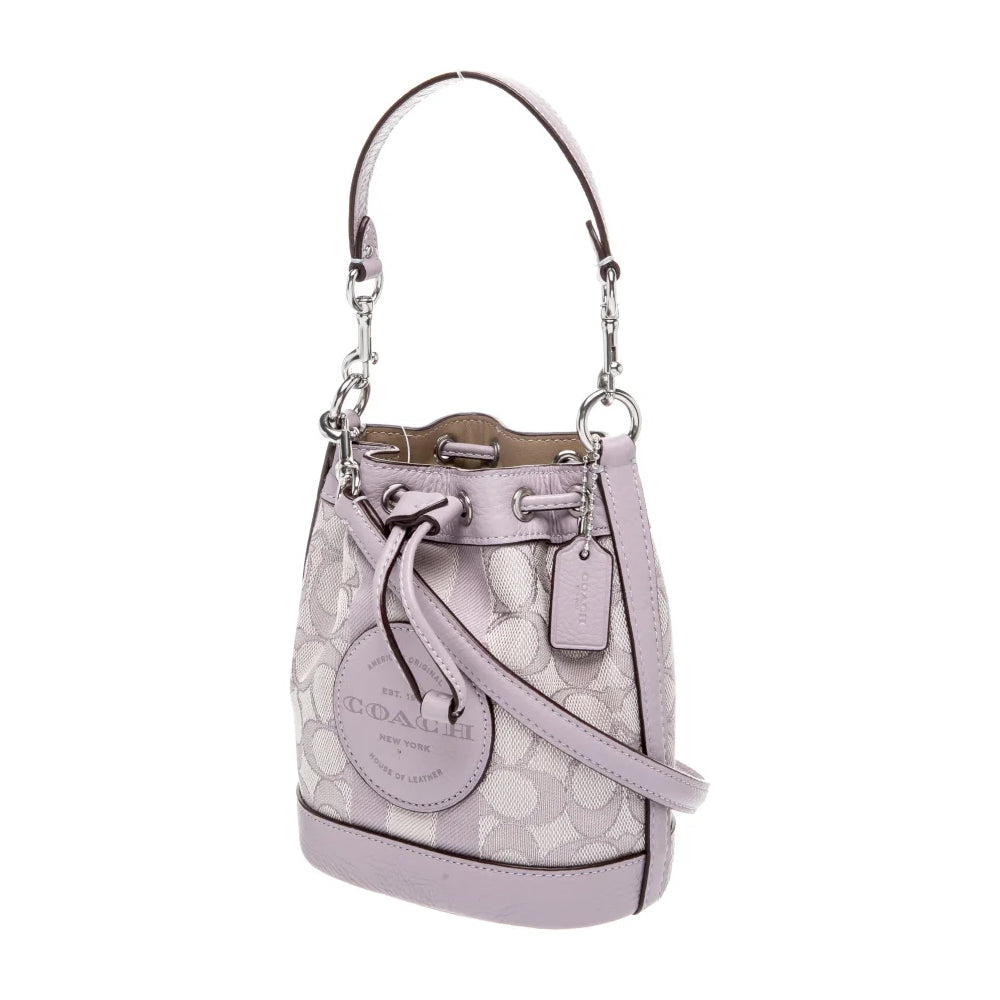 Coach Dempsey Small Bucket Bag in Lavender Signature Jacquard