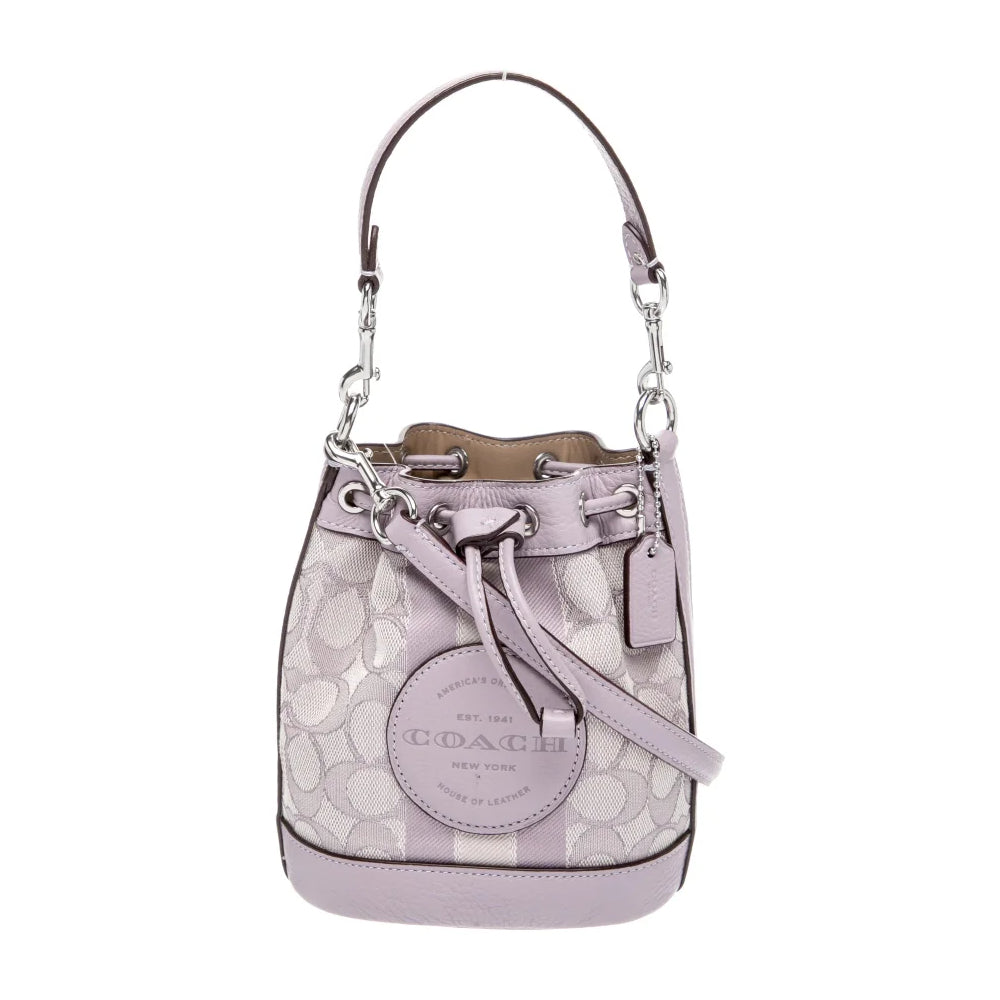 Coach Dempsey Small Bucket Bag in Lavender Signature Jacquard