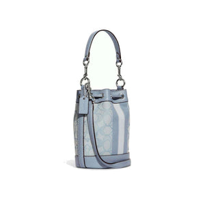 Coach Dempsey Small Bucket Bag in Marble Blue Signature Jacquard
