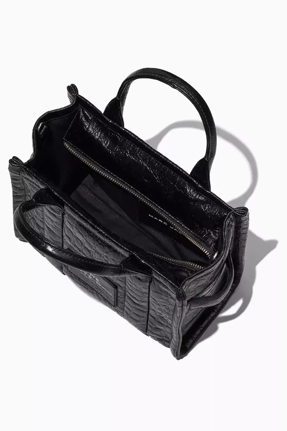 Marc Jacobs The Croc-Embossed Small Tote Bag – Black