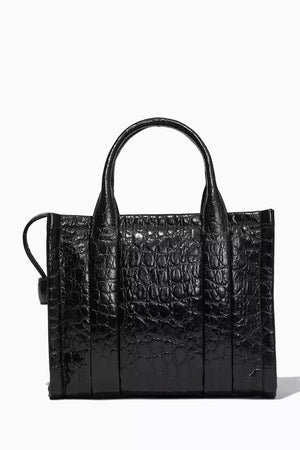 Marc Jacobs The Croc-Embossed Small Tote Bag – Black