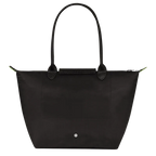Longchamp Le Pliage Green L Tote bag in black, showing the spacious design and durable fabric of this stylish tote bag.