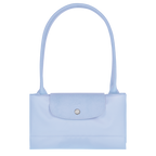Longchamp Le Pliage Green L Tote bag in Sky Blue with sturdy handles and spacious interior, ideal for everyday use