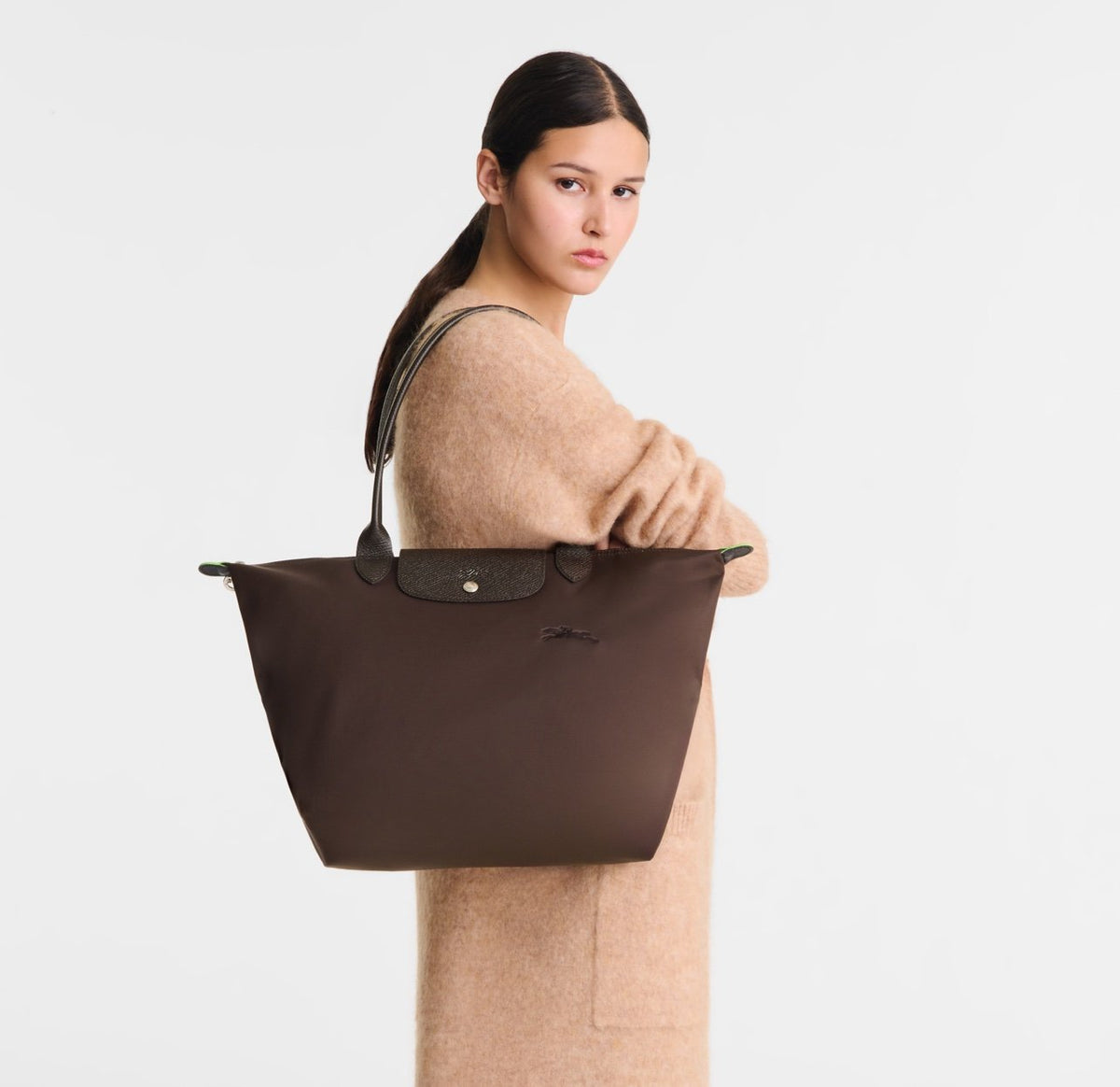 Le Pliage Green L Tote bag Mocha