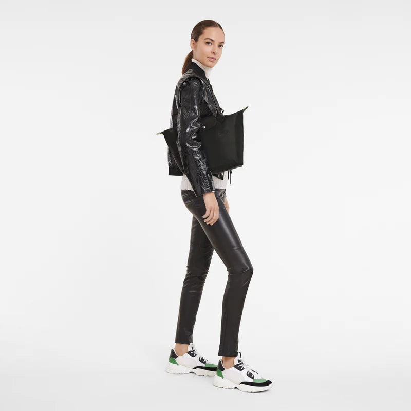 Le Pliage Green M Tote bag Black