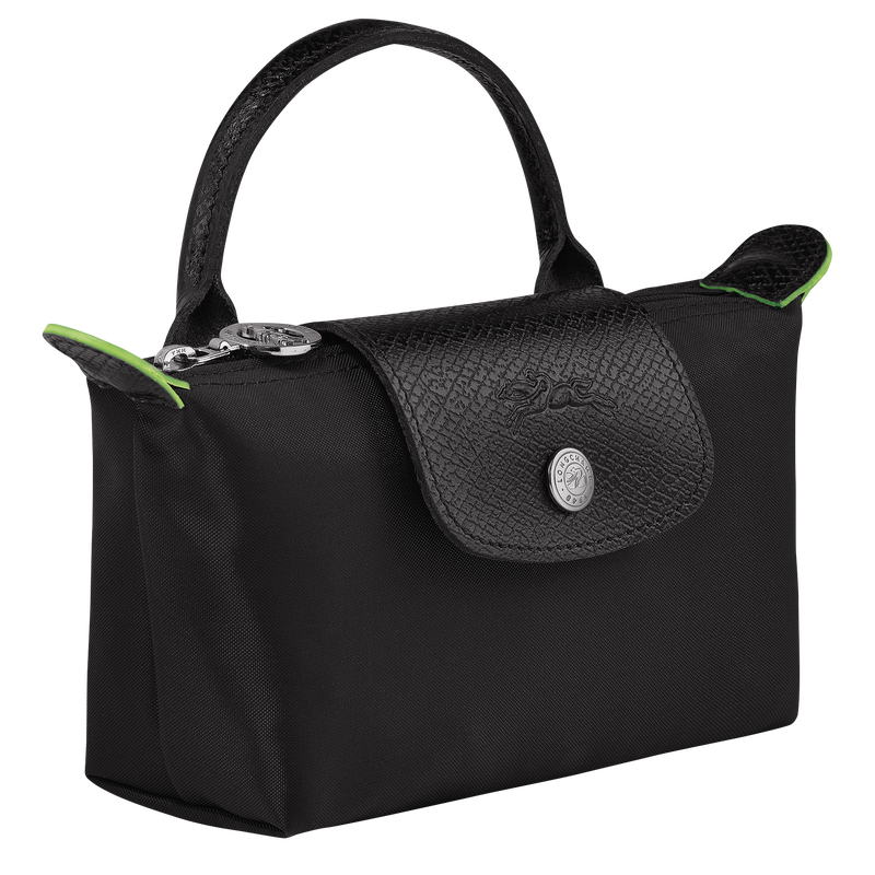 Le Pliage Green Pouch with handle Black