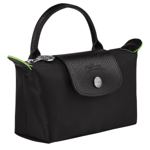 Le Pliage Green Pouch with handle Black