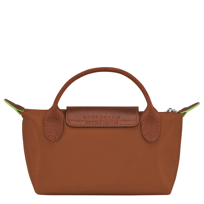 Le Pliage Green Pouch with handle Cognac