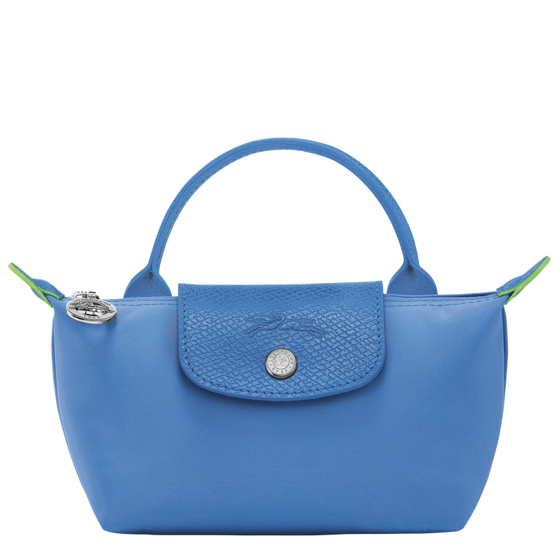 Le Pliage Green Pouch with handle Cornflower