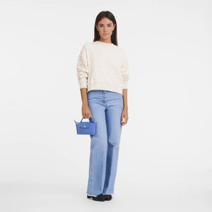 Le Pliage Green Pouch with handle Cornflower