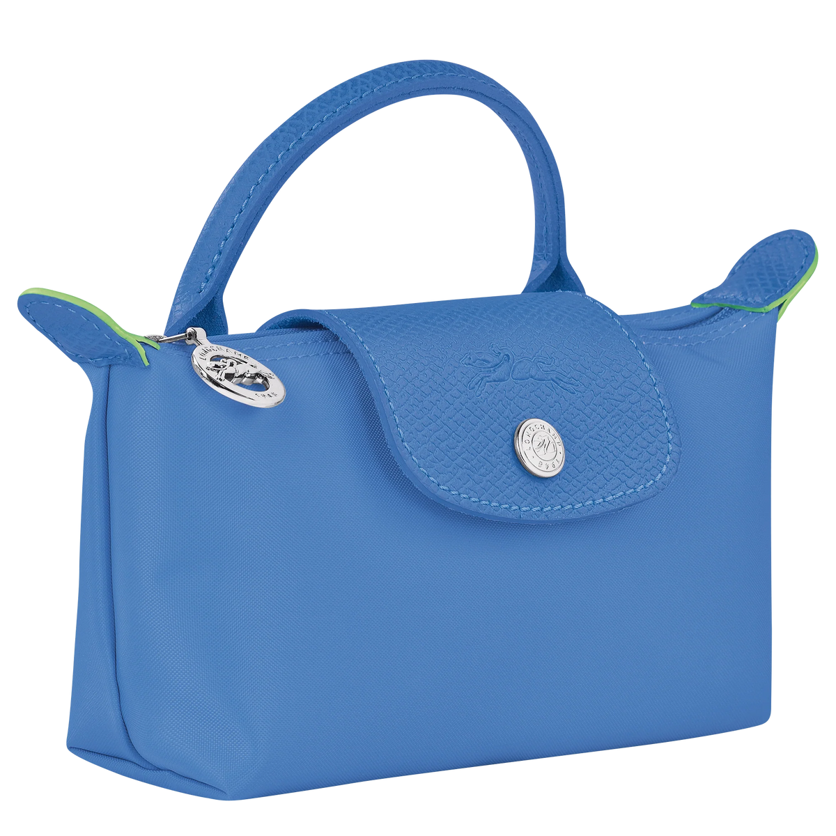 Le Pliage Green Pouch with handle Cornflower