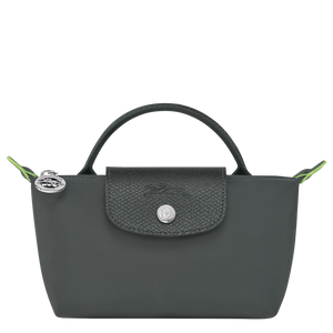 Le Pliage Green Pouch with handle Graphite