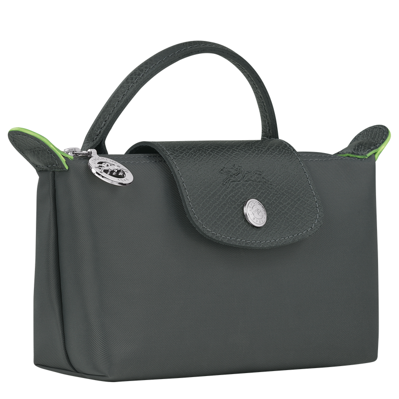 Le Pliage Green Pouch with handle Graphite