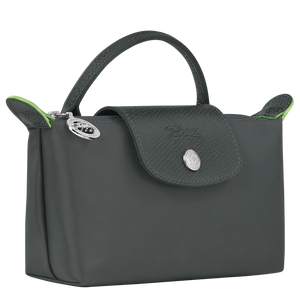 Le Pliage Green Pouch with handle Graphite