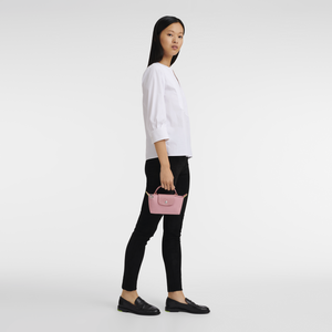 Le Pliage Green Pouch with handle Petal Pink1