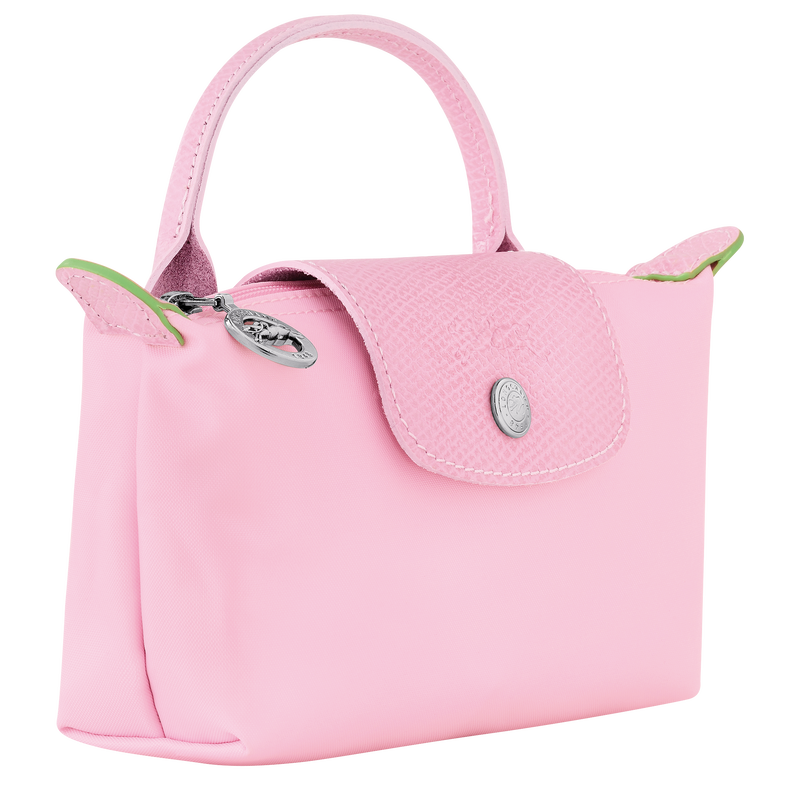 Le Pliage Green Pouch with handle Pink