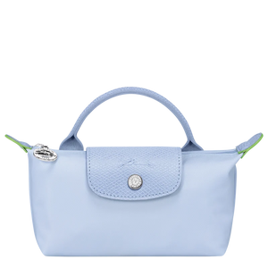 Le Pliage Green Pouch with handle Sky Blue