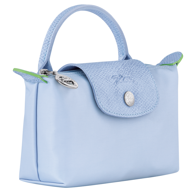 Le Pliage Green Pouch with handle Sky Blue