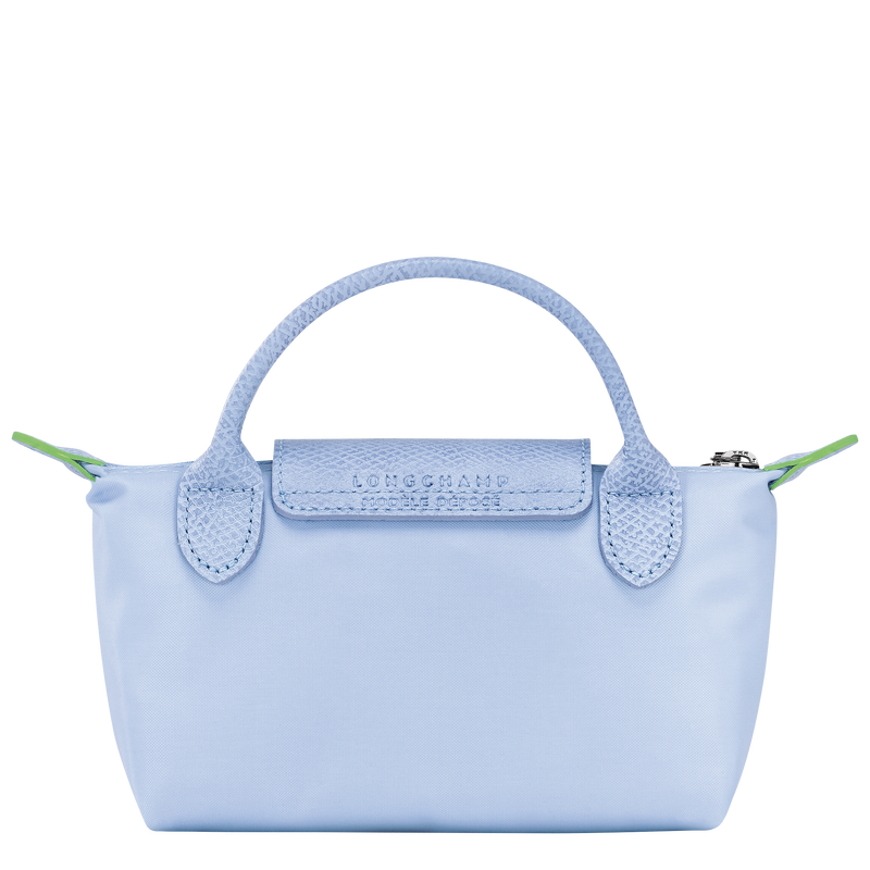 Le Pliage Green Pouch with handle Sky Blue