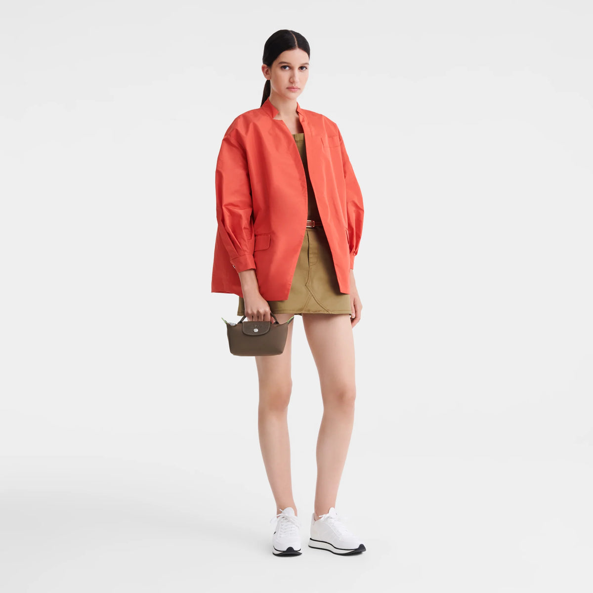 Le Pliage Green Pouch with handle Terra