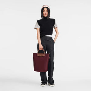 Le Pliage Original M Tote bag Vertical Burgundy
