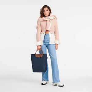 Le Pliage Original M Tote bag Vertical Navy