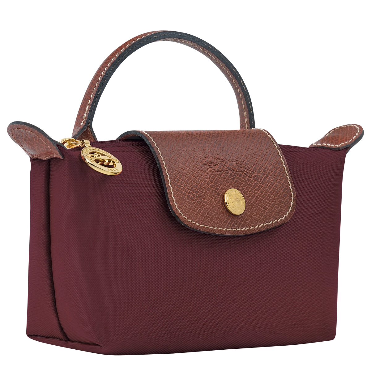 Le Pliage Original Pouch with handle Burgundy