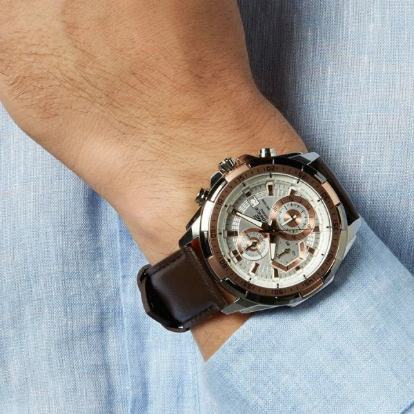 Casio Edifice Men’s Leather Watch EFR-539L-7AV