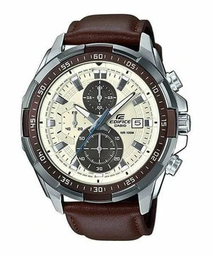 Casio Edifice Men’s Leather Watch EFR-539L-7BV