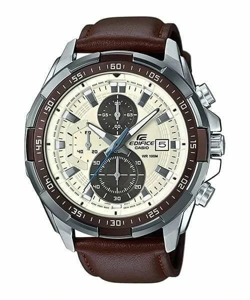 Casio Edifice Men’s Leather Watch EFR-539L-7BV