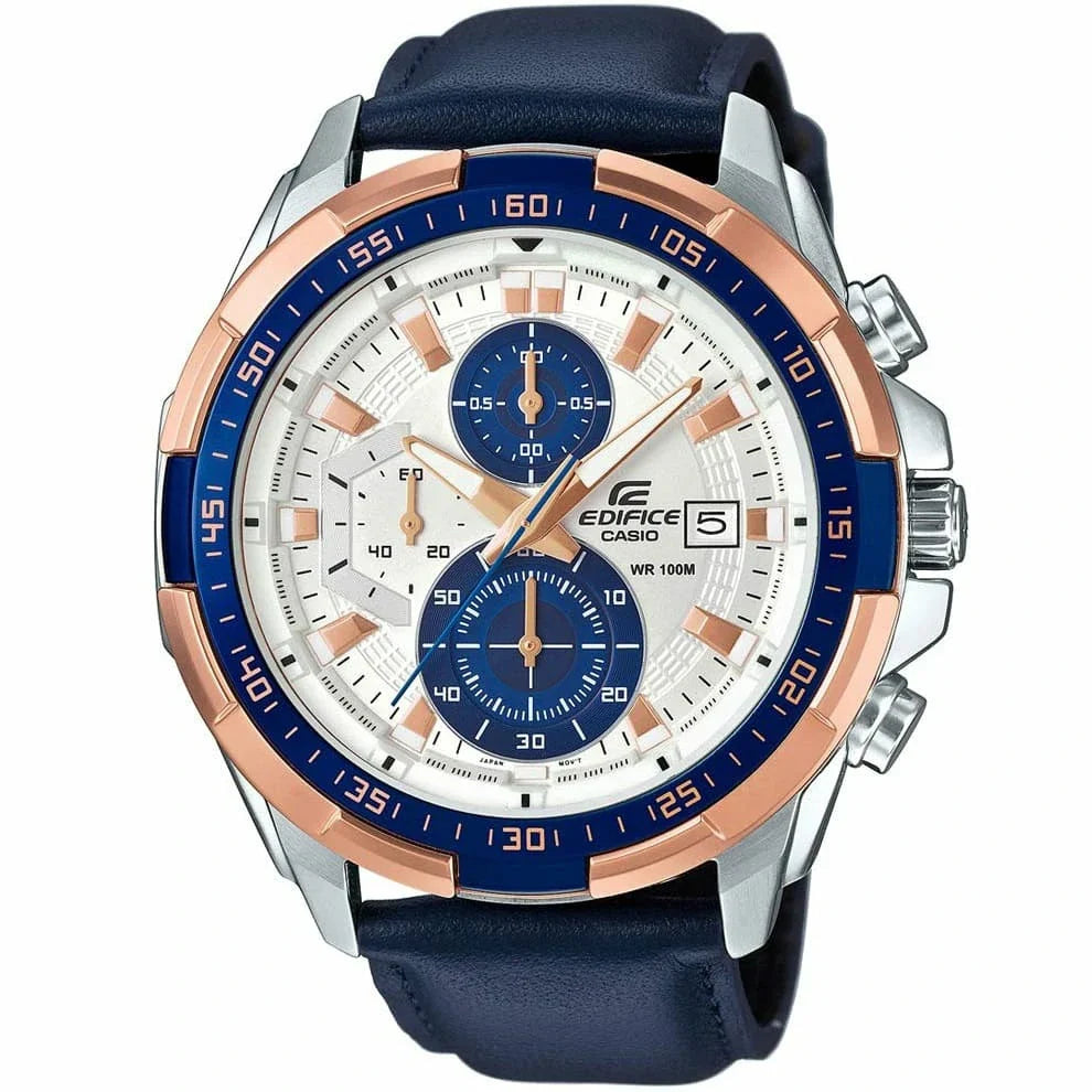 Casio Edifice Men’s Leather Watch EFR-539L-7CV