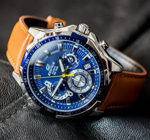 Casio Edifice Men’s Leather Watch EFR-554L-2AV