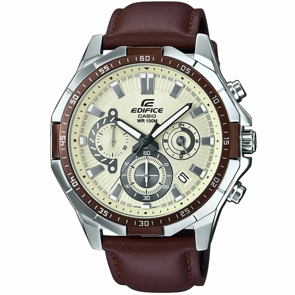 Casio Edifice Men’s Leather Watch EFR-554L-7AV