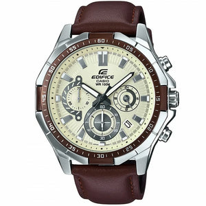 Casio Edifice Men’s Leather Watch EFR-554L-7AV