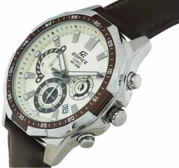 Casio Edifice Men’s Leather Watch EFR-554L-7AV
