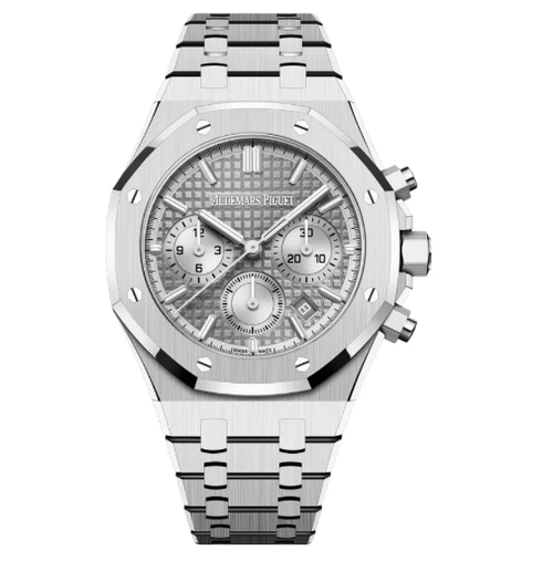 Audemars Piguet Royal Oak Offshore men's watch with stainless steel case and black dial, featuring sporty design and chronograph functions.