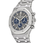 Audemars Piguet Royal Oak men's watch with stainless steel case and blue dial, showcasing a luxury timepiece with intricate details.