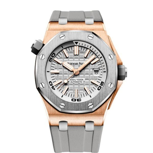 Audemars Piguet Royal Oak Offshore men's watch with stainless steel case, black dial, and sporty design.