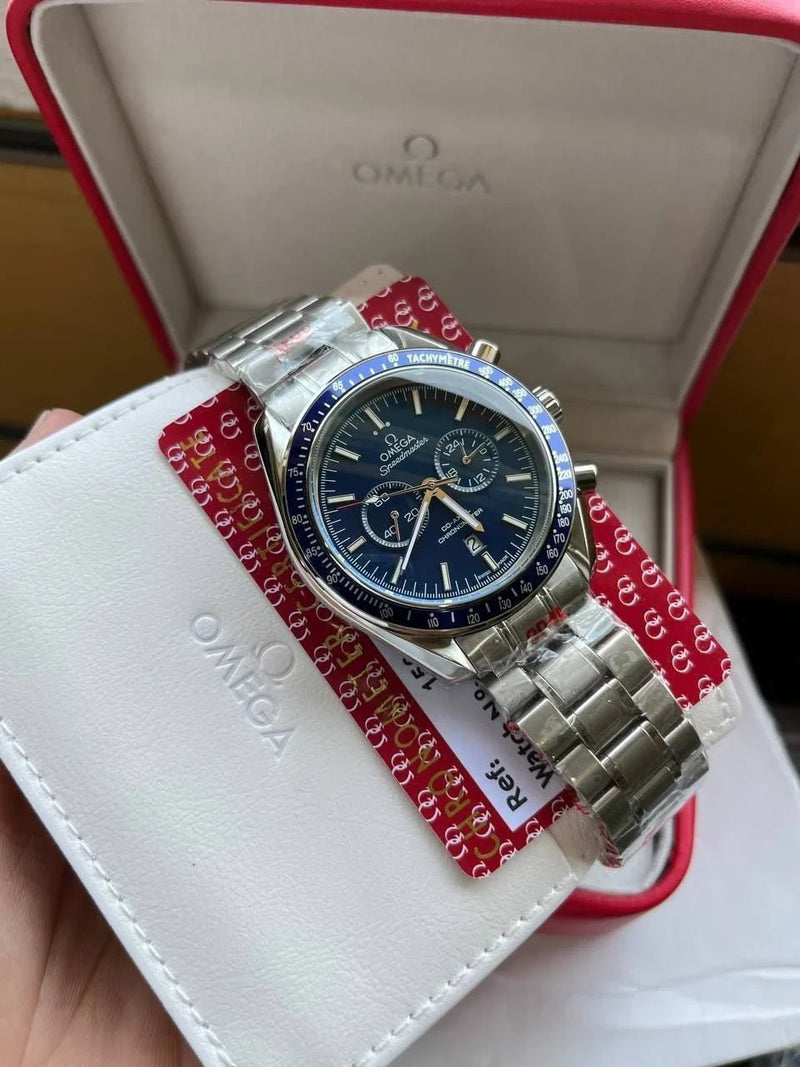 watch-from007-omega-with-blue-meters-and-silver-stainless-steel-belt