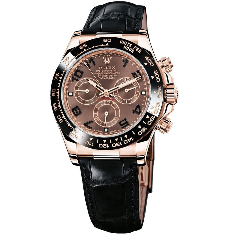 ROLEX OYSTER PERPETUAL SUPERLATIVE CHRONOMETER OFFICIALLY CERTIFIED COSMOGRAPH DAYTONE WATCH BROWN WITH LEATHER BLACK BELT