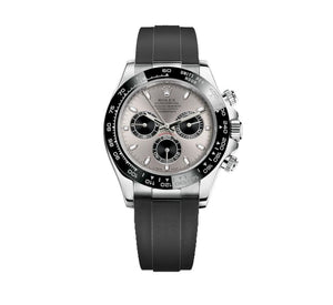 ROLEX OYSTER PERPETUAL SUPERLATIVE CHRONOMETER OFFICIALLY CERTIFIED COSMOGRAPH DAYTONE WATCH GRAY WITH RUBBER BLACK BELT