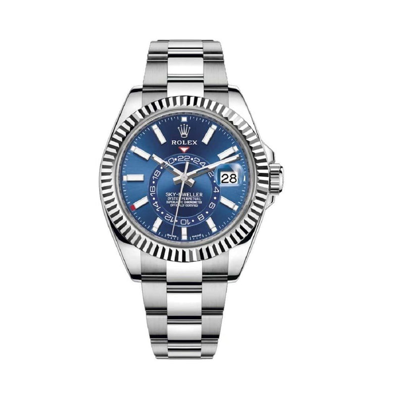 ROLEX Sky Dweller  WATCH BLUE WITH STAINLESS STEEL SILVER BELT