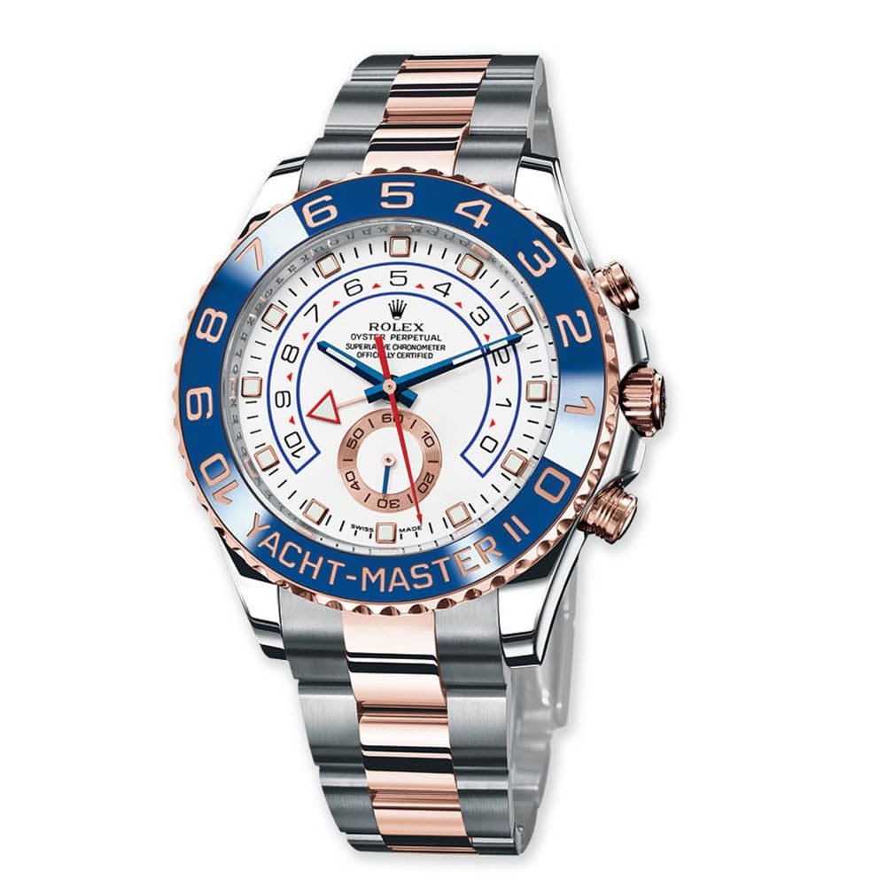ROLEX YACHT MASTER II WATCH WHITE WITH STAINLESS STEEL ROSE GOLD&SILVER BELT