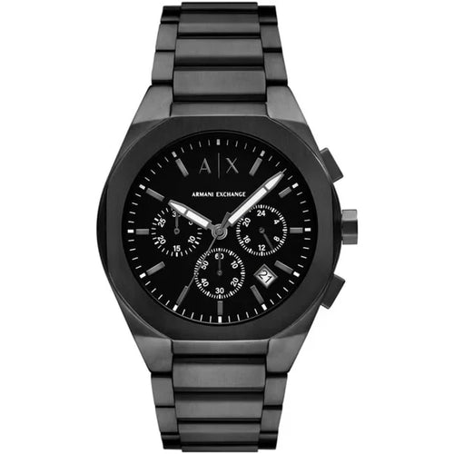Armani Exchange AX4183 black watch with round dial and stainless steel band, stylish original watch for men.