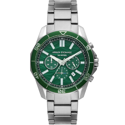 Armani Exchange Spencer AX1957 original watch with a wine-colored dial and stainless steel band, stylish and modern design.