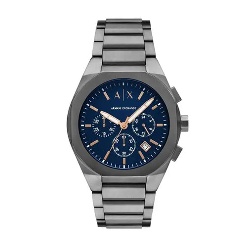 Armani Exchange Sync AX4182 original watch with a sleek wine-colored dial and stainless steel band.