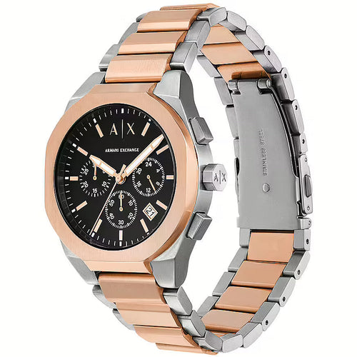 Armani Exchange Sync AX4181 original watch with a sleek wine-colored dial and stainless steel band.